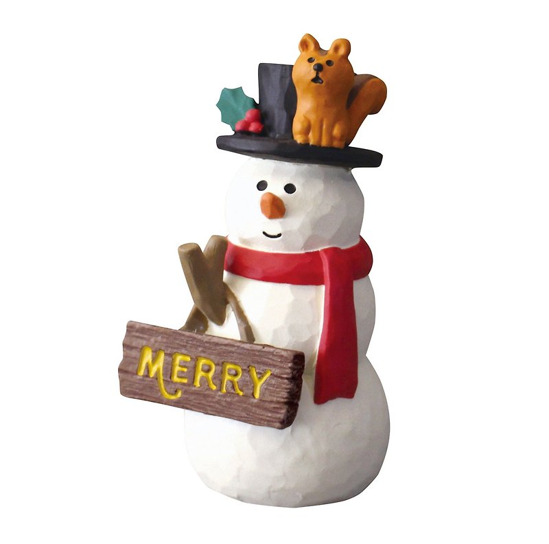 [Japan Decole] Christmas limited edition ornaments ★ Christmas signs characters - Christmas snowman - Items for Display - Other Materials White