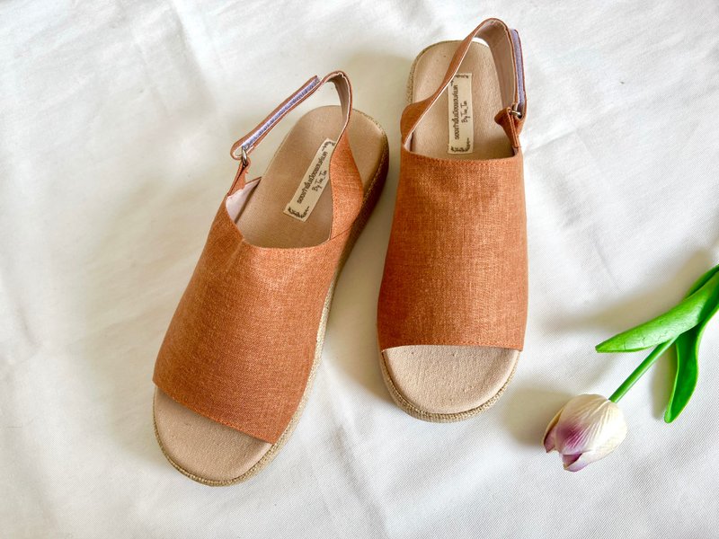 麻織物涼鞋 - 手工製作 - 涼鞋 - 其他材質 多色