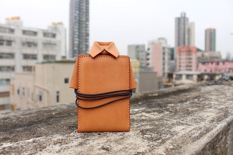 MOOS X WASOME ORIGAMI Vegetable Tanned Cow Leather Full Hand Sewn ID Cover (Primary Color)