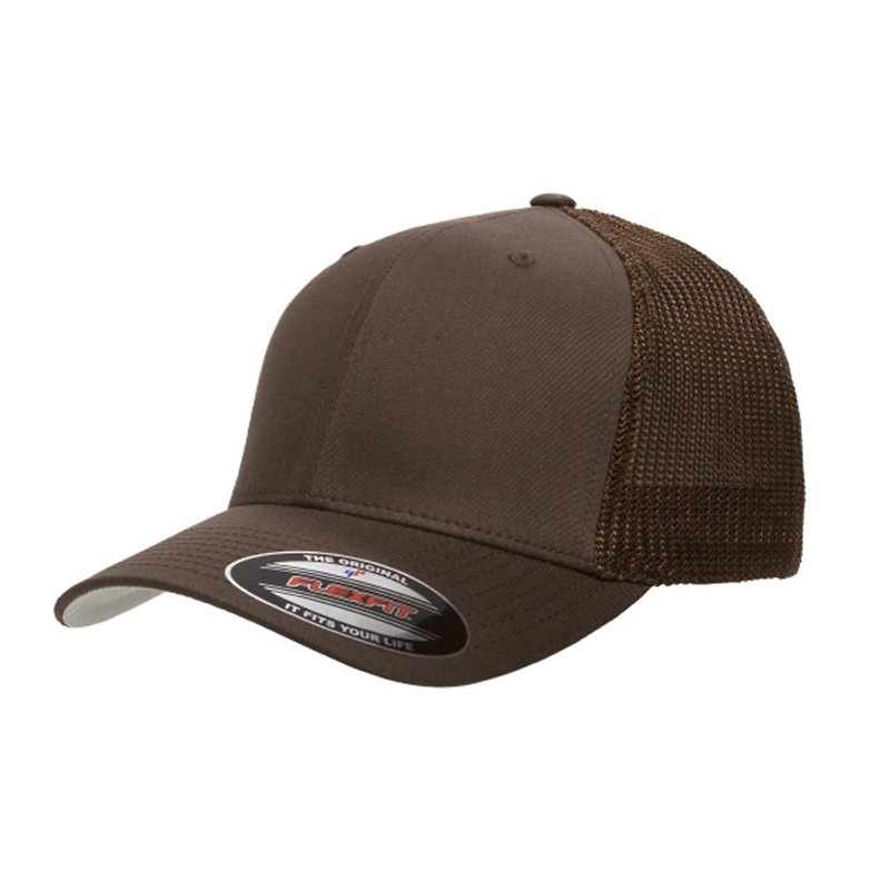 【YUPOONG / FLEXFIT】Cotton Trucker Mesh Hat - หมวก - ผ้าฝ้าย/ผ้าลินิน สีนำ้ตาล