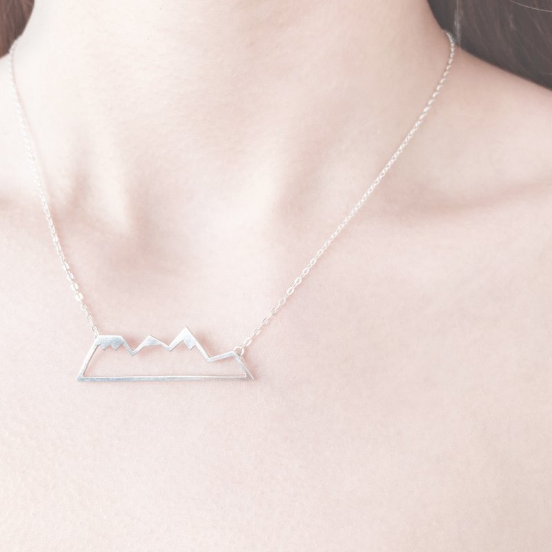 / Floating Island / Mount Fuji 925 Sterling Silver Necklace (Silver/Rose Gold) - สร้อยคอ - เงิน หลากหลายสี