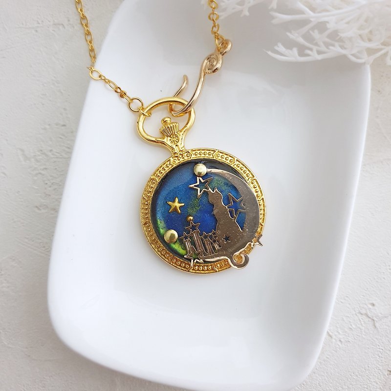 Stellar Perseverance-14k Gold Necklace - Long Necklaces - Other Metals Blue