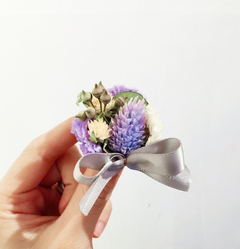 紫系乾燥花小磁鐵 【紀念品。婚慶小禮】 - 磁鐵 - 植物．花 紫色