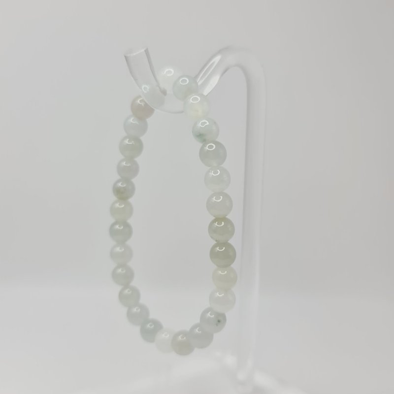 White Moonlight Bracelet Bracelet Beads | Natural Burmese Jade A Grade Jadeite - Bracelets - Jade 