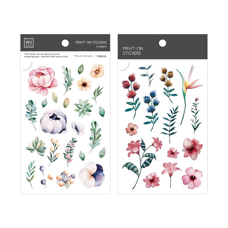 【Print-On Stickers 轉印貼紙】no.11-夏日花園 | 花草系列 - 貼紙 - 其他材質 紫色