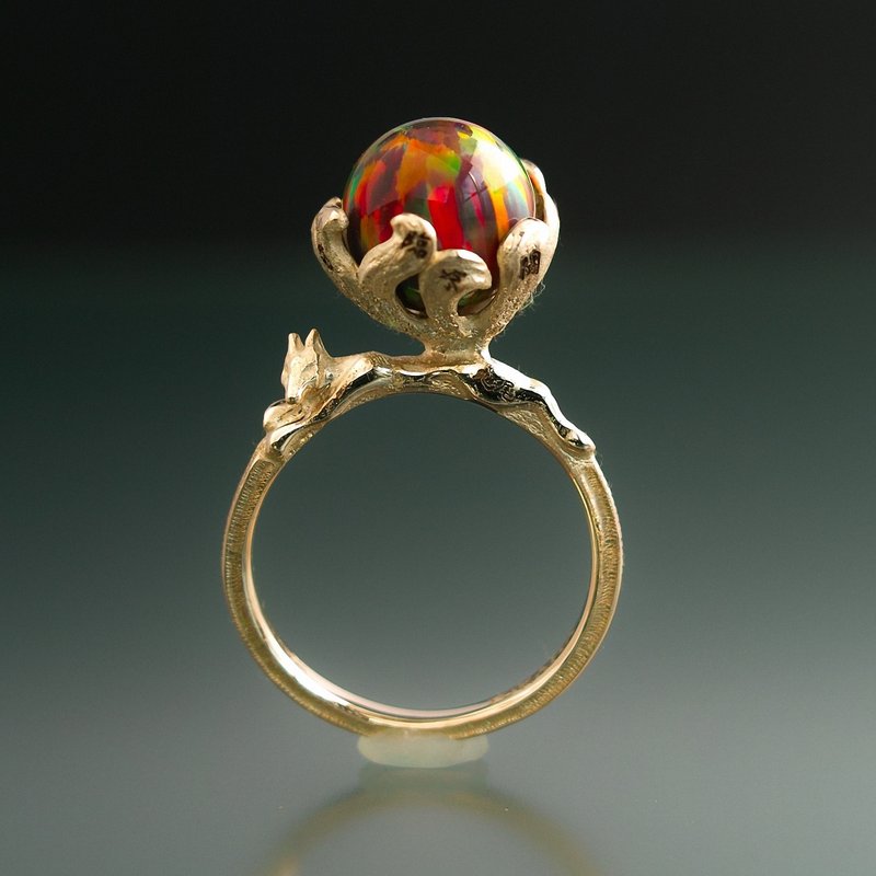 YOKAI Ring Kyubi no Kitsune 10K YG with KYOTO Opal - 戒指 - 貴金屬 金色