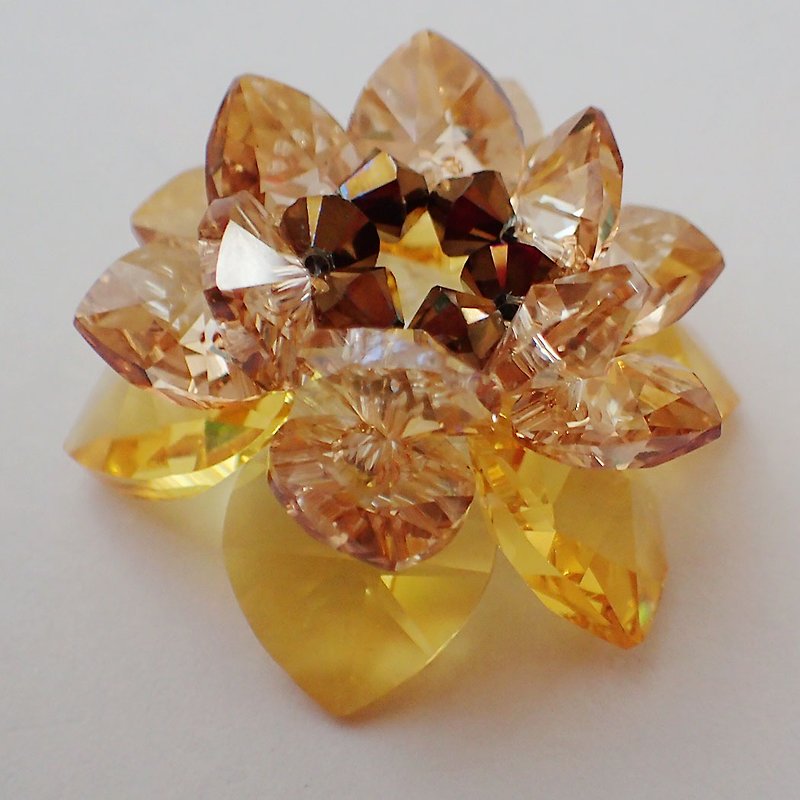 蓮花 擺件 SWAROVSKI ELEMENTS(施華洛世奇元素) - 擺飾/家飾品 - 玻璃 黃色