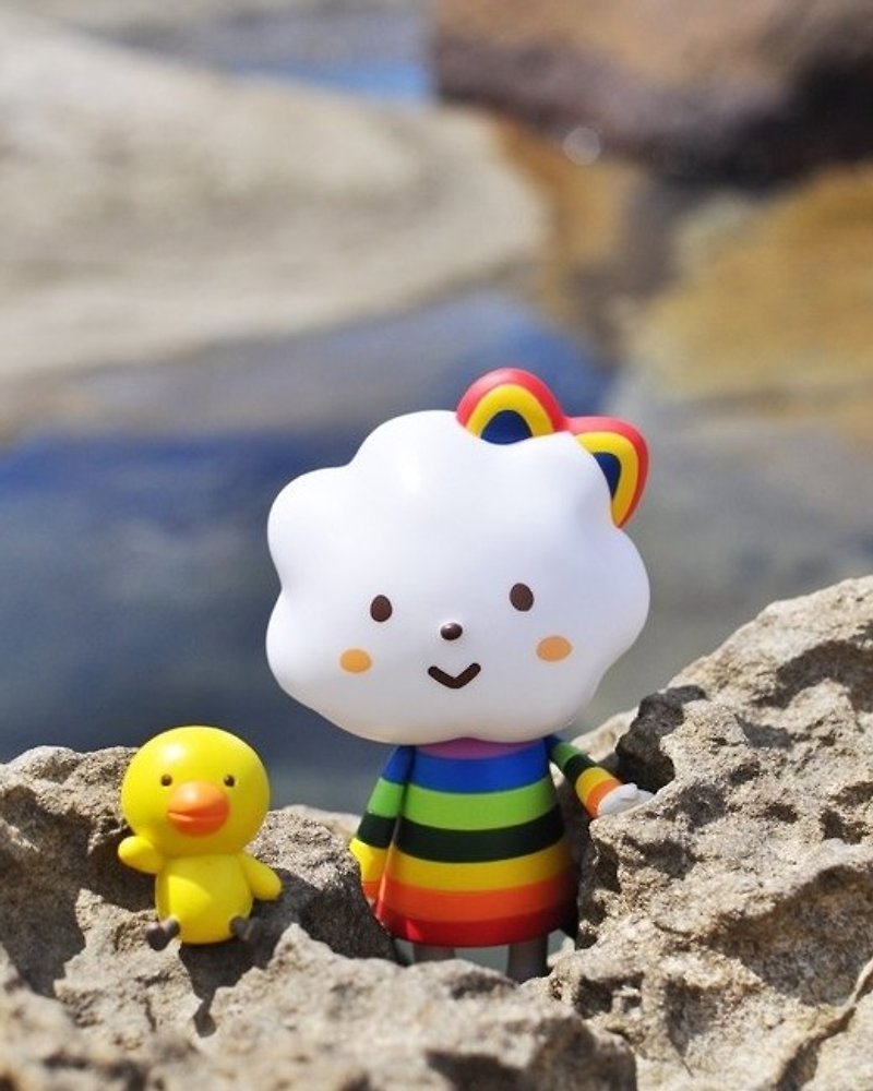 [Hong Kong] FLUFFY HOUSE rainbow sister dolls and chickens group (Miss Rainbow & Chicky) - Stuffed Dolls & Figurines - Plastic Multicolor