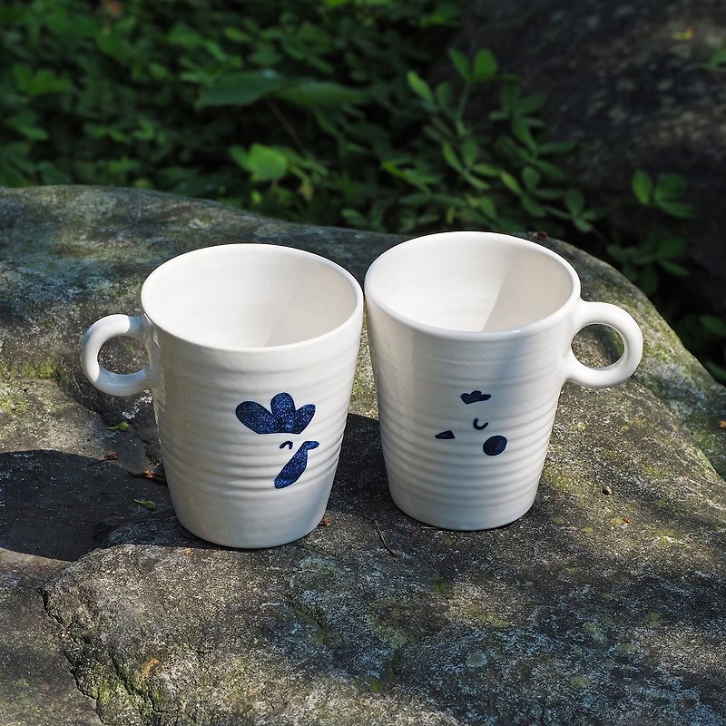 [Reunion] coffee cup - cock hen (home) - 360ml - Mugs - Porcelain White