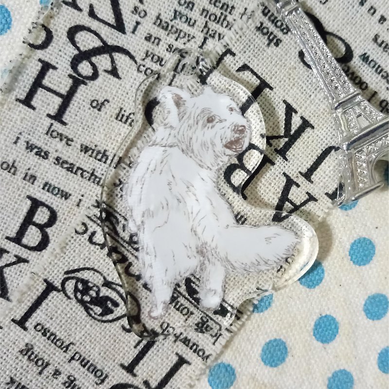 Sketch back - West Highland White Terrier ~ (single layer) acrylic charm (without key ring) - Keychains - Acrylic 