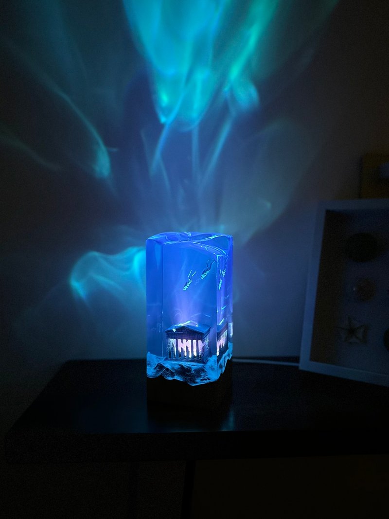 溶洞鯨魚潛水員海洋藝術工藝品/ 實木樹脂燈 - 燈具/燈飾 - 樹脂 藍色