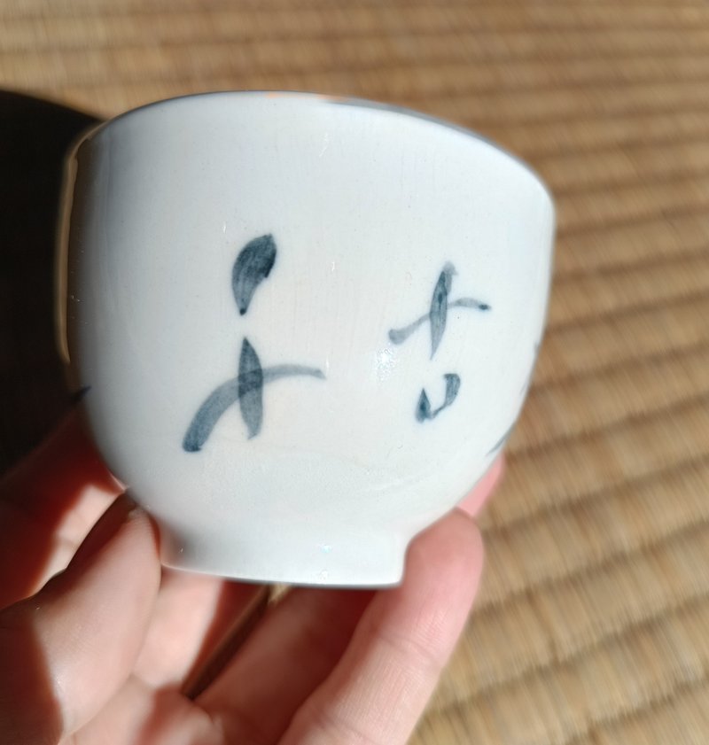 白瓷青花藝術家手繪茶杯1280度高溫燒製 - 茶壺/茶杯/茶具 - 瓷 白色