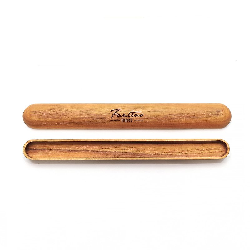 Simple Texture Unpainted Teak Chopsticks Box (Flip Top Chopsticks Box)/Green Life/Gift Exchange/Graduation - ตะเกียบ - ไม้ สีนำ้ตาล