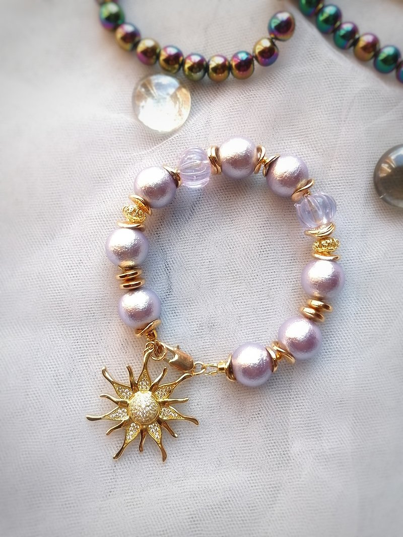 珍珠 手鍊/手環 紫色 - Japanese cotton pearls bracelet, bracelet for women, fashion