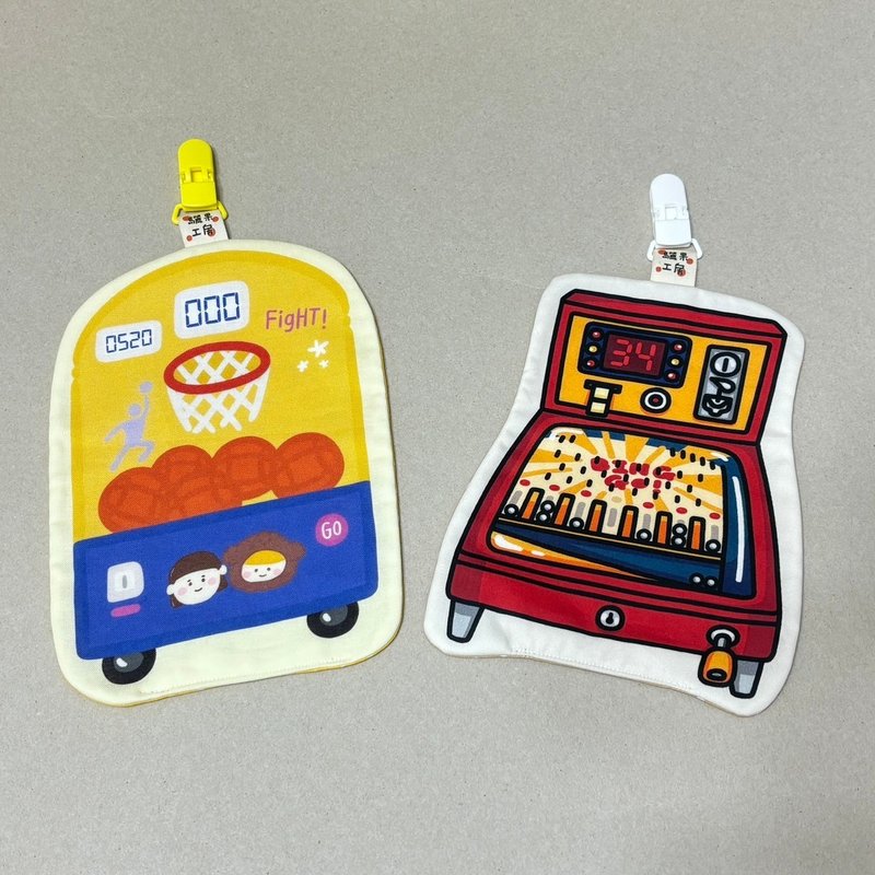 Night market game machine series | Stylish handkerchief | Basketball machine | Pinball machine - Bibs - Cotton & Hemp Multicolor