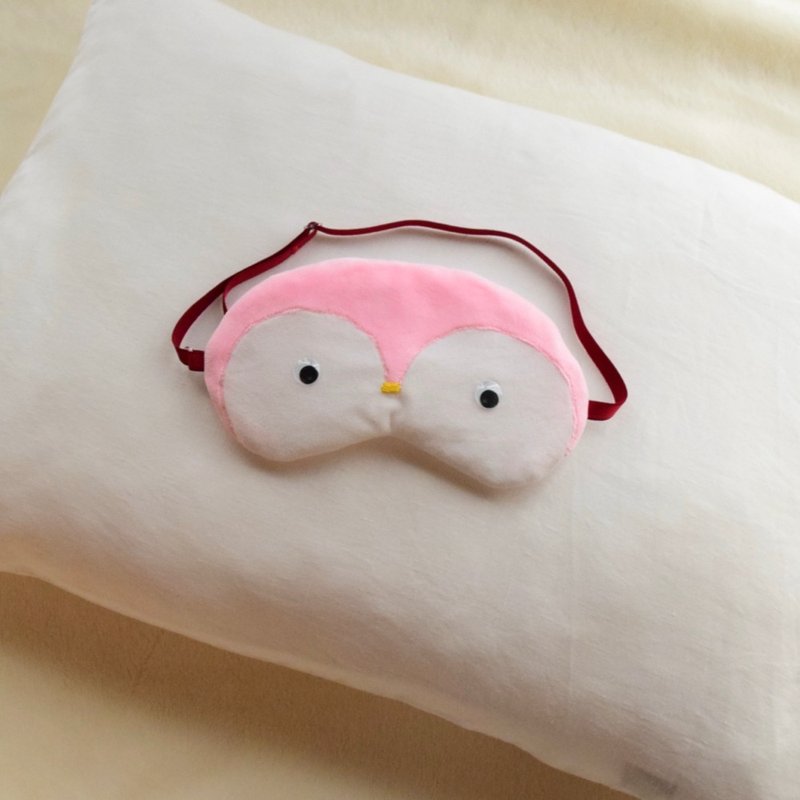 ペンギンアイマスク|ピンク|収納ポーチ付|無料ギフトラッピング有り - アイマスク - ポリエステル ピンク