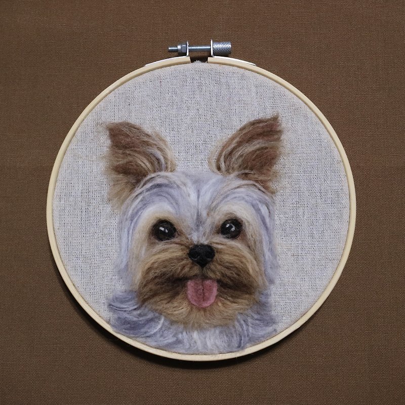 Pet Realistic Wool Felt Painting Ornament - Customized Dog - พวงกุญแจ - ขนแกะ 