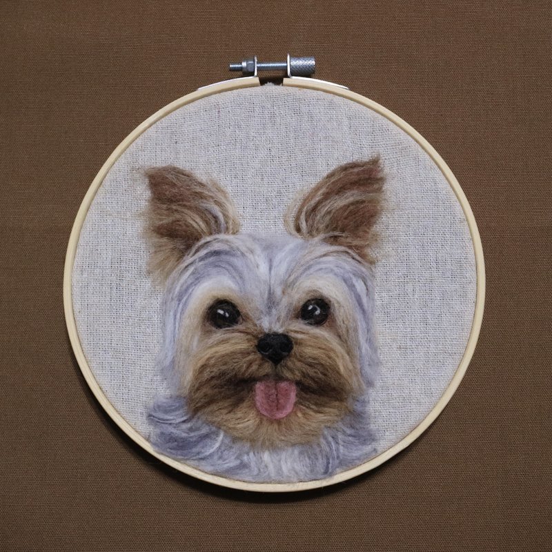 Pet Realistic Wool Felt Painting Ornament - Customized Dog - พวงกุญแจ - ขนแกะ 