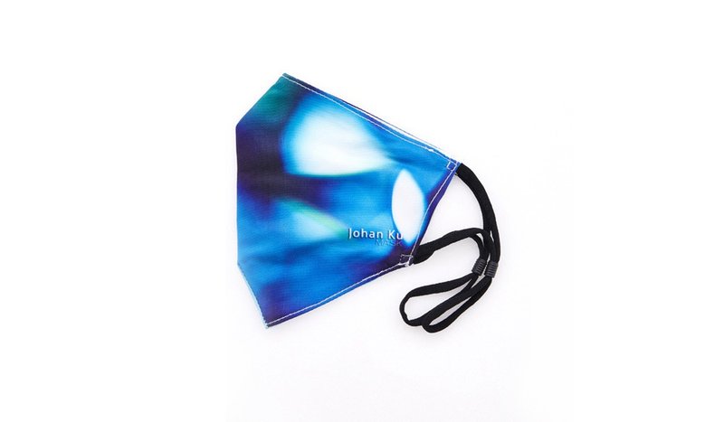 Johan Ku Mask - 003_The Vision Blue_01- 蠶絲內裡布口罩/口罩套 - 口罩/口罩收納套 - 絲．絹 藍色