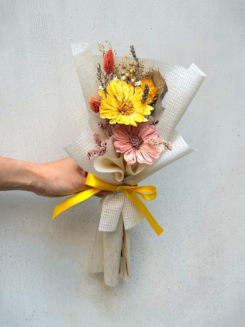 果實日光 太陽花永生小花束 生日 畢業 乾燥花 - 乾燥花/永生花 - 植物．花 