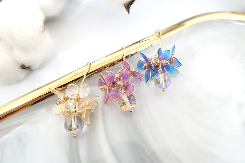 Miss Paranoid Miss Paranoid Mini Hydrangea Resin Earrings 925 Silver Needle - Earrings & Clip-ons - Resin Multicolor