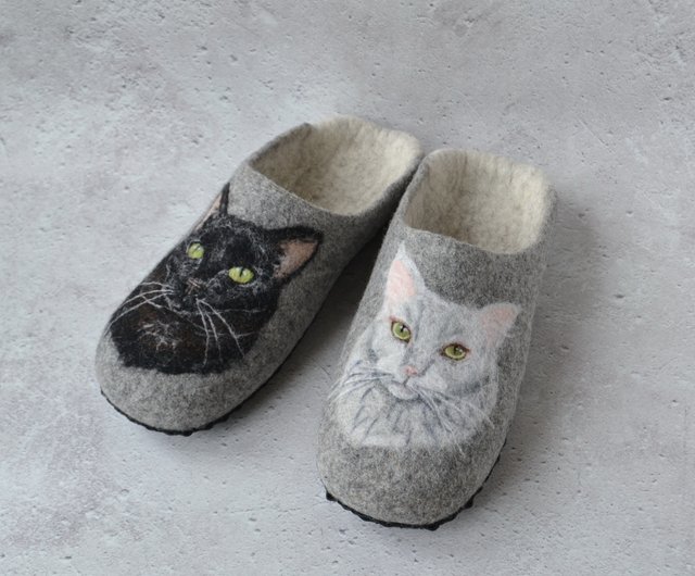 Wool outlet cat slippers