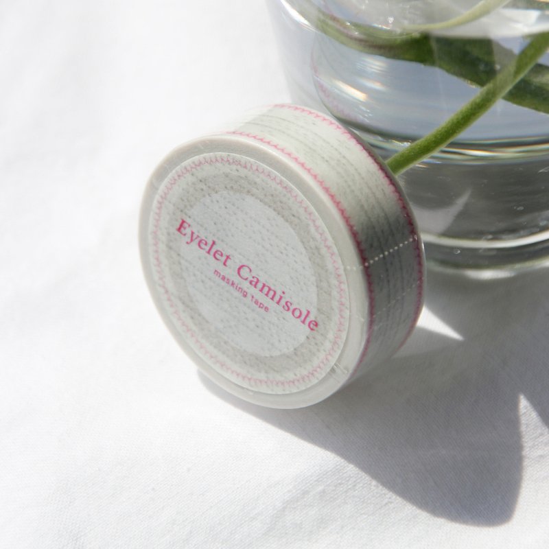 Eyelet Camisole Masking Tape | Ballerina Pink - 紙膠帶/和紙/PET - 紙 白色