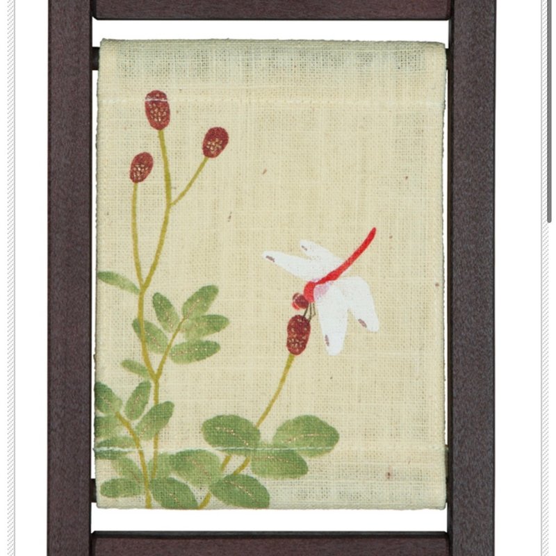 京都手繪亞麻畫框-蜻蜓 - 裝飾/擺設  - 棉．麻 