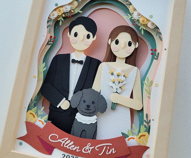 Layered custom papercut frame: wedding day theme. - Shop lita-craft Picture  Frames - Pinkoi