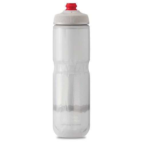 Polar Bottle 台灣經銷（城市綠洲） Polar Bottle 24oz 雙層保冷噴射水壺 Ridge 白-銀
