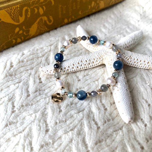 刺鳥 THORNBIRD JEWELRY 52赫茲 | 藍晶石海藍寶手鍊 彈性鍊 磷灰石 拉長石 菫青石 珍珠