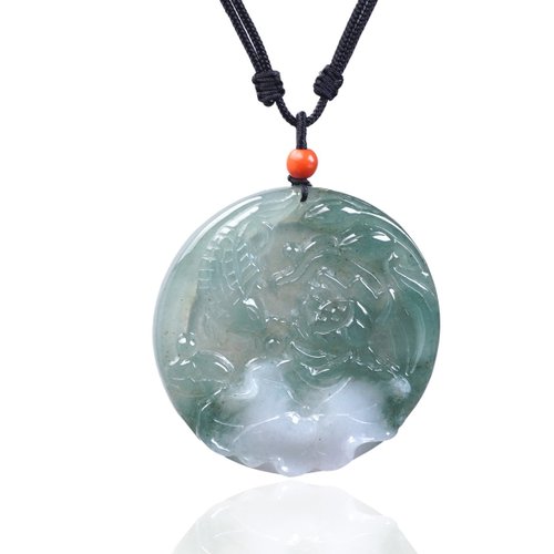 瓔珞珠寶盒 E.L.Jewelry Box 冰種飄綠翡翠巧雕荷包有魚項鍊 | 天然緬甸玉翡翠A貨 | 送禮