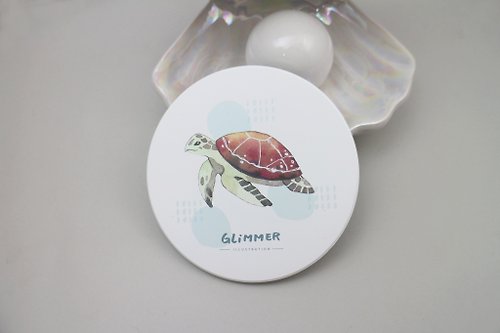 微光分子 glimmer draw 尋找海龜- 陶瓷吸水杯墊