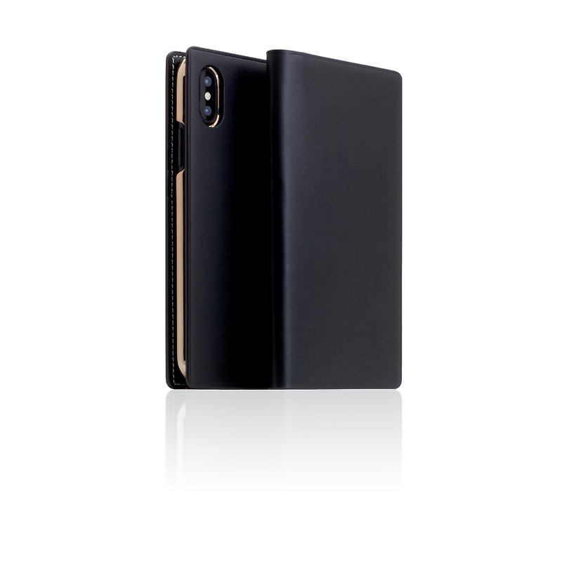 SLGデザインiPhoneXs / X D7IBL絶妙なコレクションプレミアムレザーケース - スマホケース - 革 ブラック