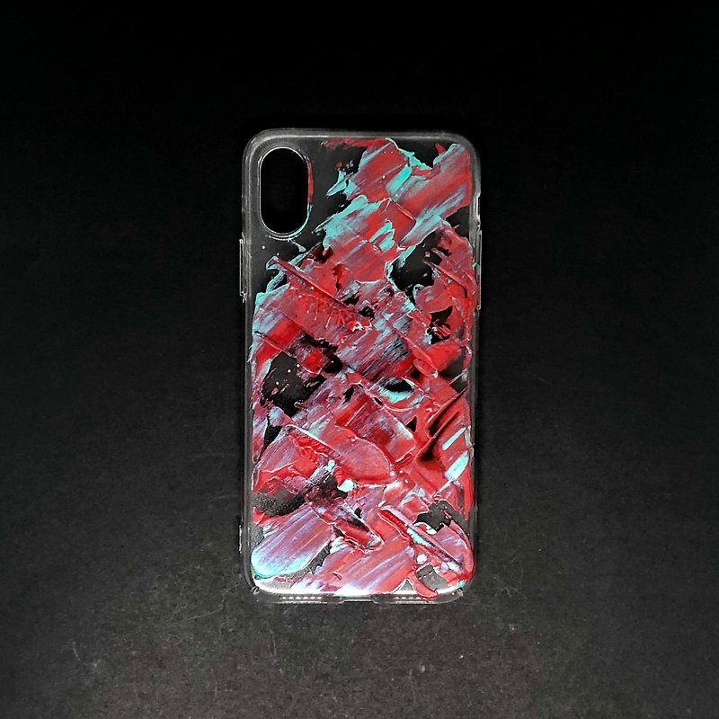 Acrylic Hand Paint Phone Case | iPhone X/XS |  New Year Crush - Phone Cases - Acrylic Red