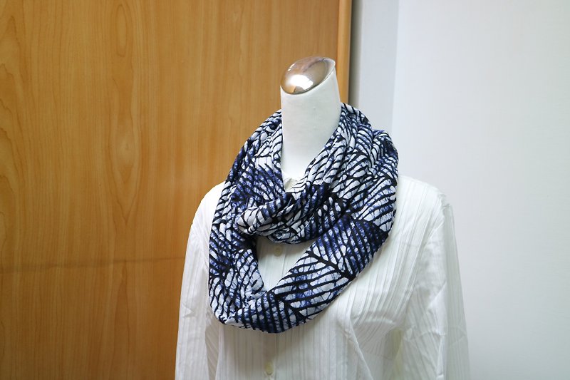 Multiple styles of warm neck scarves and neck covers - ผ้าพันคอถัก - ผ้าฝ้าย/ผ้าลินิน สีน้ำเงิน