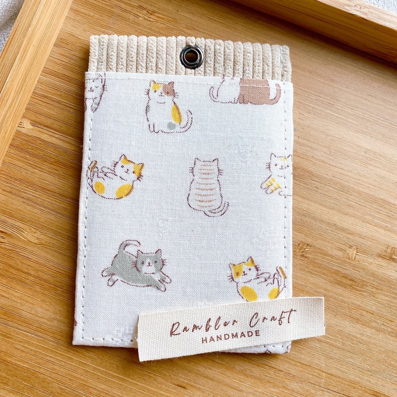 ID Card Holder Identification Card Holder Easy Card Holder Neck Card Holder Card Holder Beige Kitten Style - ID & Badge Holders - Cotton & Hemp 