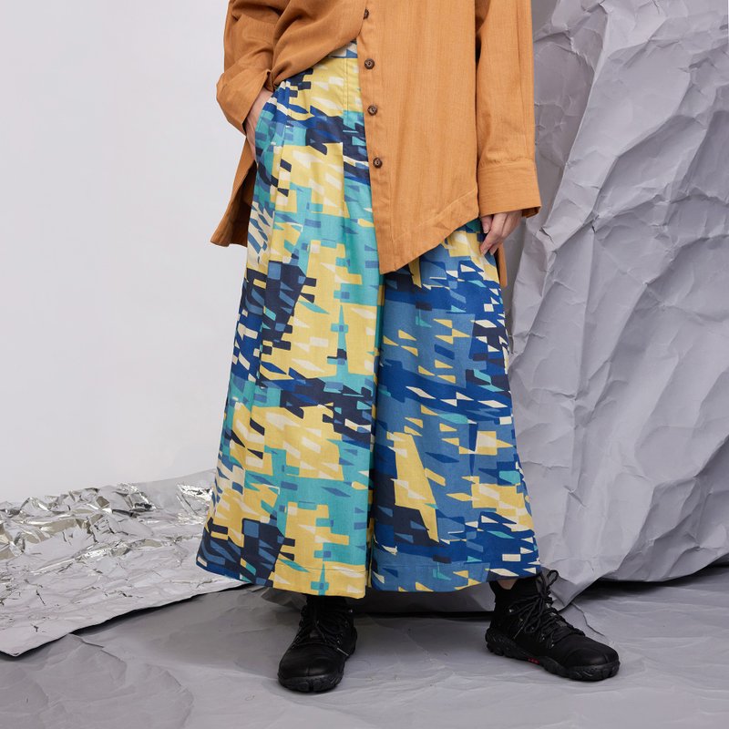 Wide Leg Trousers_Starry Night - กางเกงขายาว - ผ้าฝ้าย/ผ้าลินิน หลากหลายสี