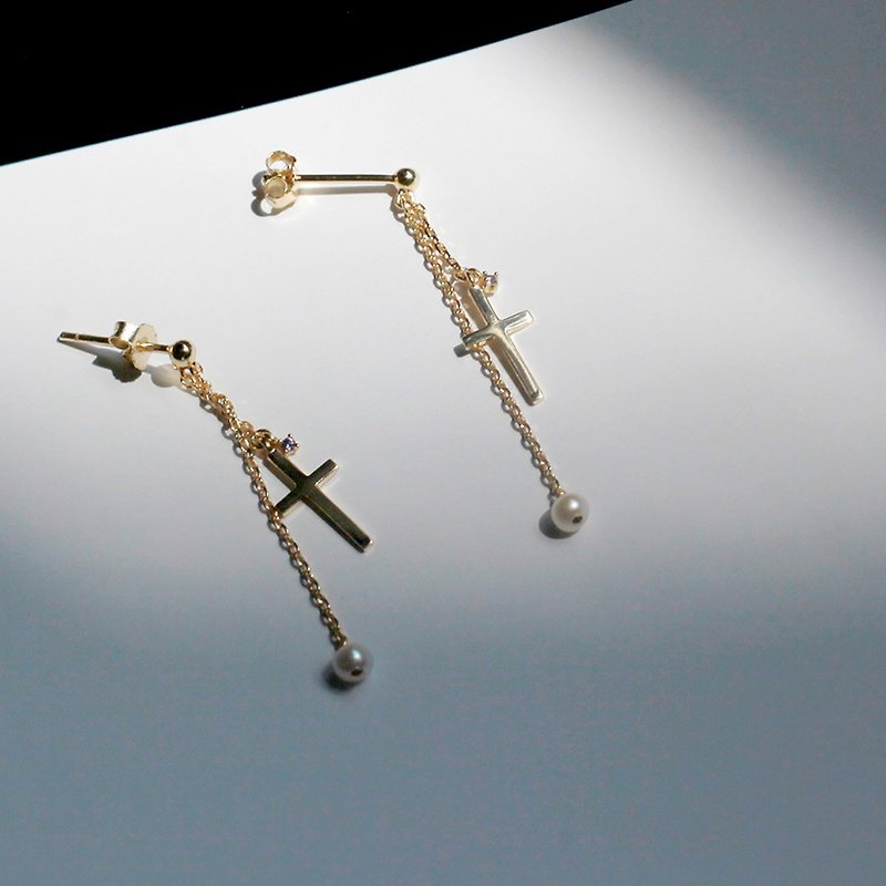 Miss Pearl Pendant 925 Sterling Silver Natural Pearl Stud Earrings - Earrings & Clip-ons - Paper Gold