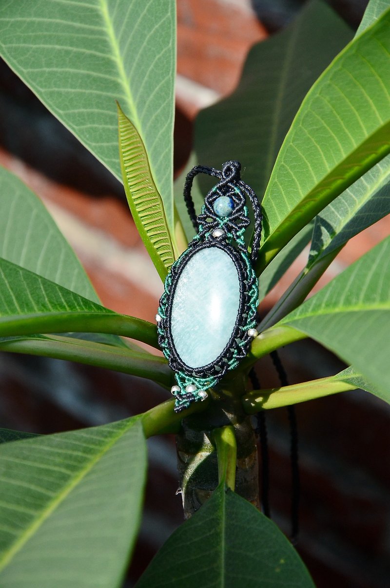 Amazonite Jewelry Macrame Necklace - สร้อยคอ - เครื่องเพชรพลอย 