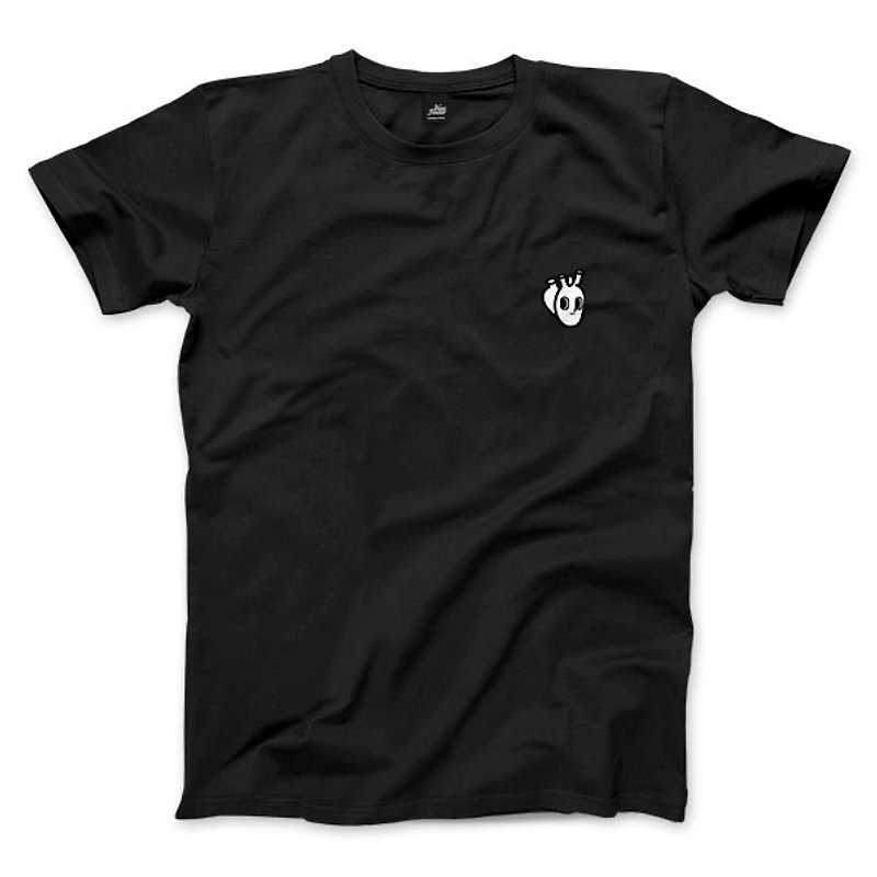 心臟 - 黑 - 中性版T恤 - 男 T 恤 - 棉．麻 