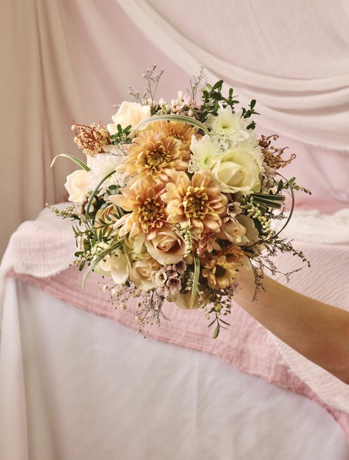 醉氏花藝 鮮花捧花 結婚捧花 新娘捧花 捧花 客製捧花 歐式捧花 圓形捧花