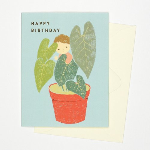 Pianissimo Press Happy Birthday Card - A boy and a tree - Blue