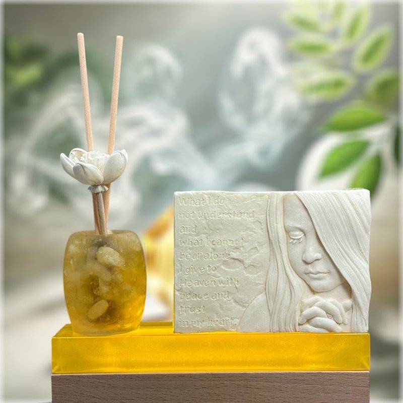 Ancient Coin Aroma Stone Ornament - โคมไฟ - เรซิน สีเหลือง