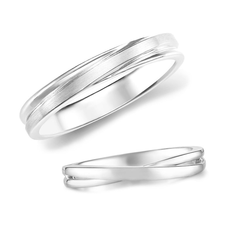 【Customized Gift】【Valentine&#39;s Day Packaging】Sterling Silver Ring Combination 4054S.3676S (No Diamonds)