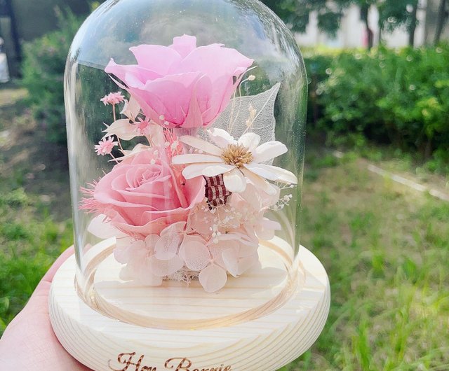 ロマンチック満点 爆発風 絶妙なプリザーブドフラワー ガラス