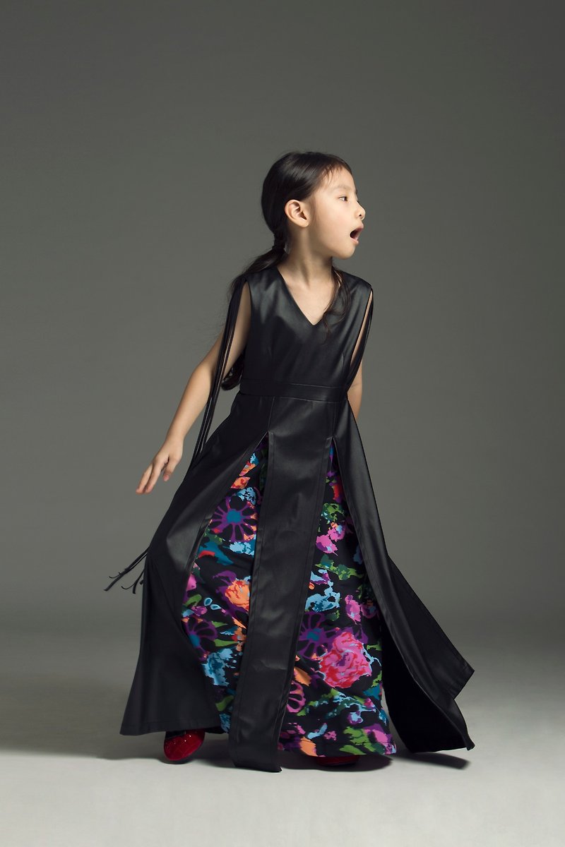 Leather Look Dress with Splits / FW2017 - Kids' Dresses - Other Materials 