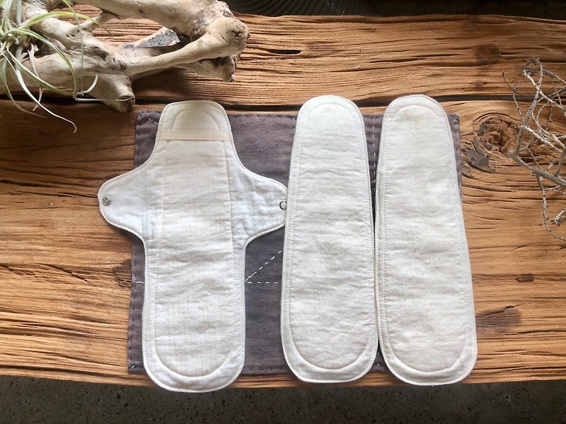 Organic Organic Cloth Sanitary Napkin 30cm Daily Extension Set - Feminine Products - Cotton & Hemp White