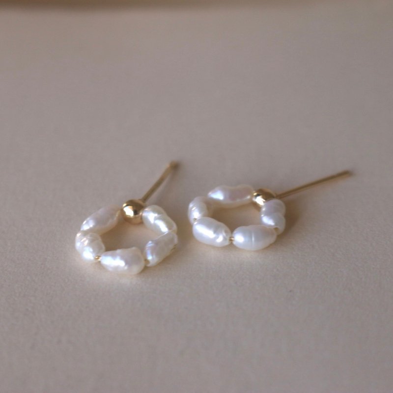 耳環 珍珠 - 美夢 - - 耳環/耳夾/耳骨夾 - 珍珠 白色