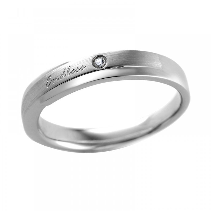 Diamond with 316L Surgical Steel Ring Casting Jewelry for Female - แหวนทั่วไป - เพชร สีเงิน